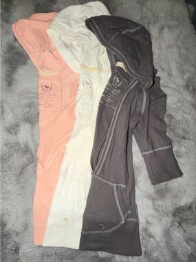 Abercrombie & Fitch Lightweight Hooded Cardigans in Peach, Cream, and Charcoal